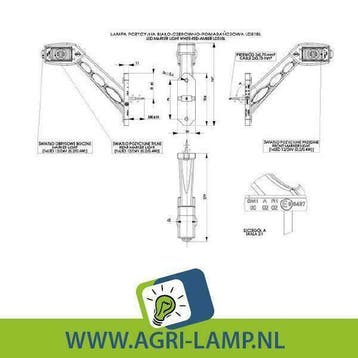 Led breedtelamp recht en vierkant 10V tot 30V, lange uitv...