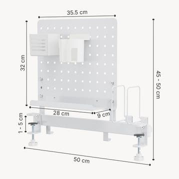 Bureau organizer Sauda 50x50 cm wit [en.casa], Verzenden, Nieuw