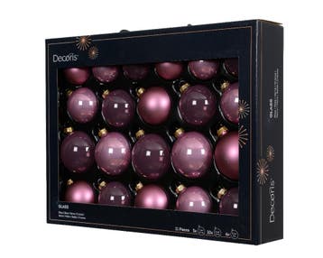 Kerstballen Glas Vintage Roze 7 cm Set van 21, Ophalen of Verzenden, Nieuw