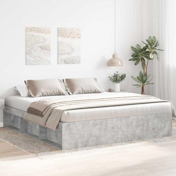 vidaXL Bedframe betongrijs 200x200 cm, Verzenden, Overige maten, 200 cm, Grijs