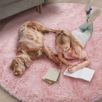 Zacht Rond Vloerkleed voor Kinderkamer Meisjes - Pluche Prin, Verzenden