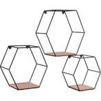 Wandrek - Wandplankenset - Livion Avea - 3 stuks Rek - Zwart, Ophalen of Verzenden, Nieuw