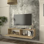 Tv-meubel Nolven zwevend 135x32x30 cm eikenkleurig [en.casa], Verzenden, Nieuw