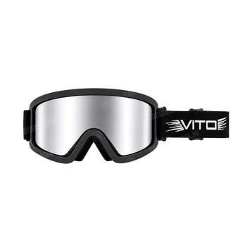 Vito Crossbril Fury zwart mirror / spiegel zilver universeel, Ophalen of Verzenden, Nieuw, Vito