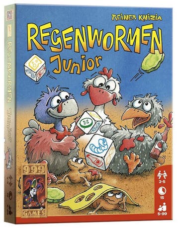 999 Games dobbelspel Regenwormen Ju van €11,99 voor €9,59, Ophalen of Verzenden, Nieuw