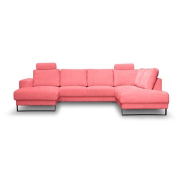 U-Bank Baarlo - u-banken - Roze, Nieuw, 150 cm of meer, Stof, 300 cm of meer