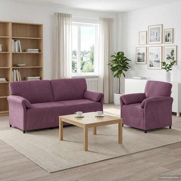 vidaXL Bankstel 2 st Paars Fluweel, Verzenden, Nieuw, Stof, Minder dan 150 cm