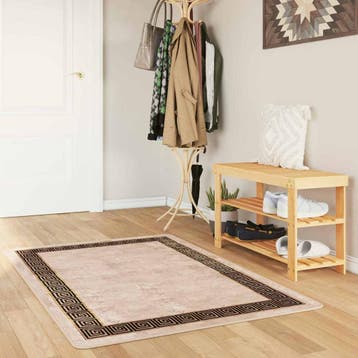 vidaXL Vloerkleedloper MARSA Beige en zwart 100 x 200 cm, Verzenden, Nieuw, Zwart