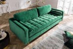Design 3-zits loungebank COSY VELVET 220cm smaragdgroen, Ophalen of Verzenden, Nieuw