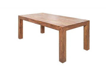 Massief houten eettafel MAKASSAR 160cm naturel sheesham, Ophalen of Verzenden, Nieuw