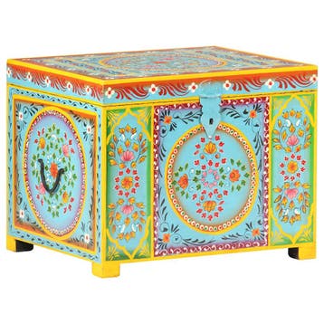 vidaXL Opbergbox handgeschilderd 50x40x40 cm massief, Verzenden, Nieuw