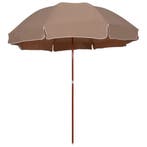 vidaXL Parasol met stalen paal 300 cm taupe, Verzenden, Nieuw, 2 tot 3 meter