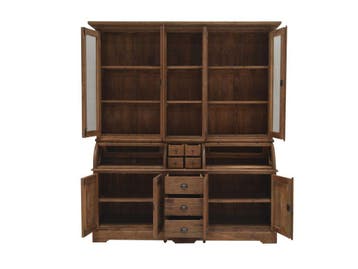 Buffetkast massief teakhout met lades – maatwerk mogelijk, Teakhout, Nieuw, Ophalen of Verzenden, Houten kast, landelijk, klassiek, rustiek, robuust, elegant