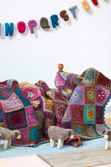 Haakpatroon Deken met granny squares in Lang Yarns Mille C, Ophalen of Verzenden, Nieuw