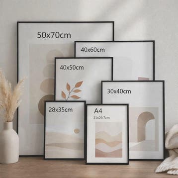 Moderne Zwarte Aluminium Fotolijst 40x50cm - Stijlvol Ophang, Verzenden, Nieuw