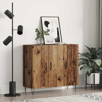 vidaXL Dressoir Oudhout 90 x 32,5 x 80 cm Bewerkt hout, Verzenden, Nieuw, Overige houtsoorten, Minder dan 50 cm
