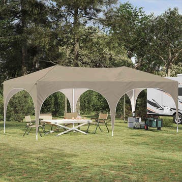 vidaXL Pop-up partytent 575 x 288 x 245 cm Crèmekleurig, Verzenden, Nieuw, Partytent