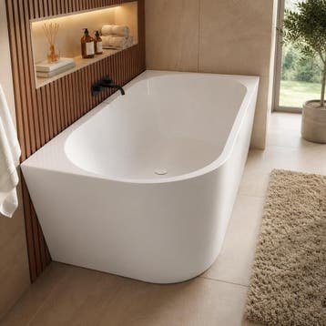 Ligbad Isia  170 x 78 x 60 cm Hoekbad wit links, Verzenden, Nieuw, Bad
