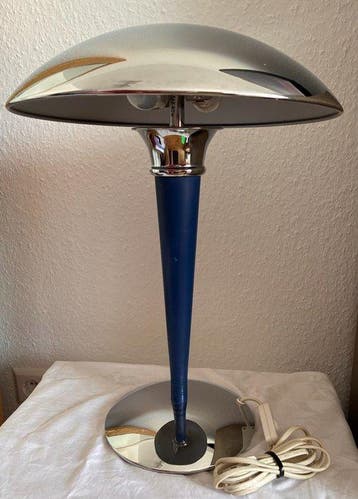 Bureaulamp - Aluminium, Chroom, Hout - Space Age,
