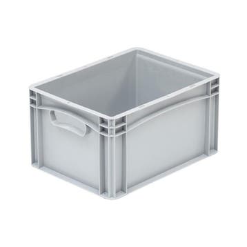 Euronorm Bak 400x300x220 mm 21 liter Grijs Dichte Grepen, Verzenden