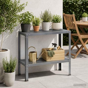 vidaXL Planttafel 100 x 40 x 80 cm Gepoedercoat staal, Verzenden, Nieuw