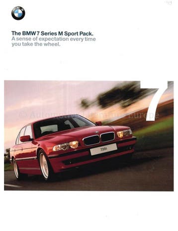 1999 BMW 7 SERIE M SPORT PAKKET BROCHURE ENGELS, Nieuw, BMW, Author