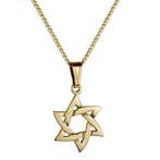 Davidster hangertje, 14K gouden Davidster hangertje in s..., Nieuw