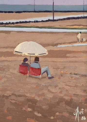 Yves Offret (1946-2004) - Sous le parasol
