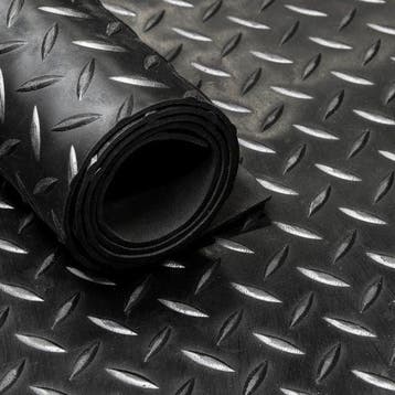 Rubber loper / rubbermat op rol – Diamant motief zwart – 3, Verzenden, Nieuw