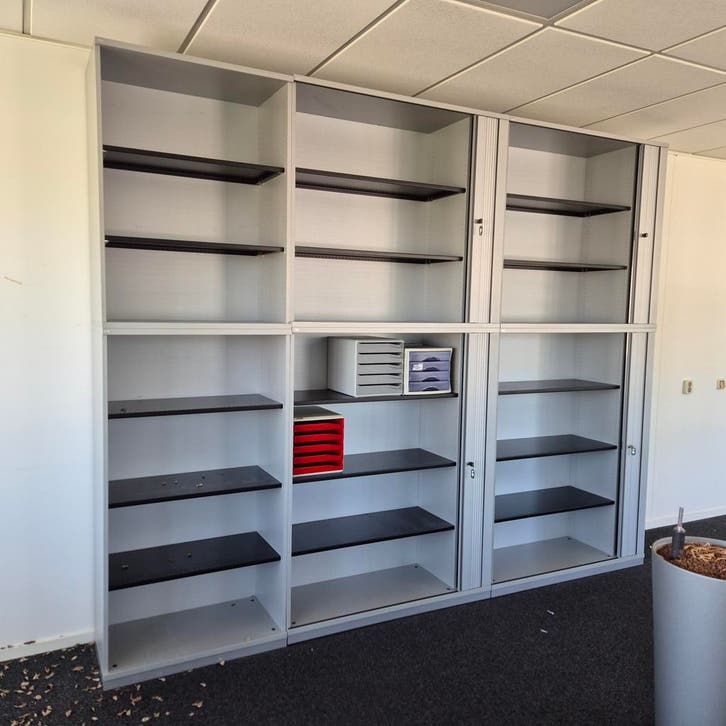 Set van 2 open schappenkasten boekenkasten SEDUS afm 260x80x, Huis en Inrichting, Kasten | Boekenkasten, Ophalen of Verzenden