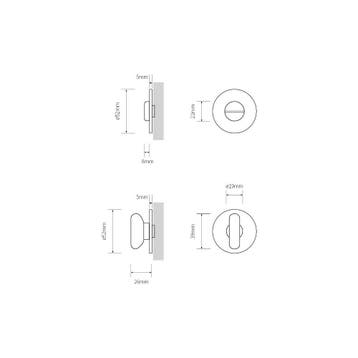 Shuffle toilet-/badkamersluiting rond 5mm - zwart, Verzenden, Nieuw