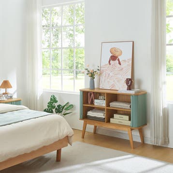 Commode Tysvær dressoir 110x40x80 cm naturel en blauw [en.ca, Verzenden, Nieuw