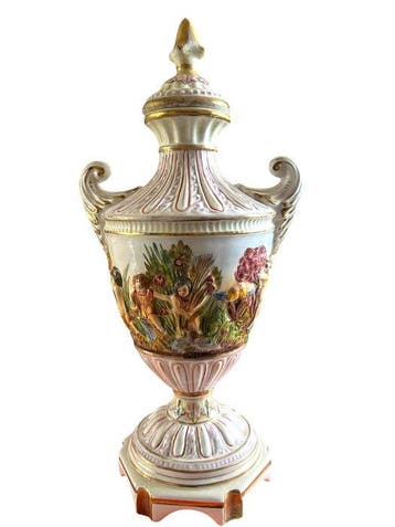 Capodimonte - dekselvaas - Porselein - Italië 1947, Antiek en Kunst