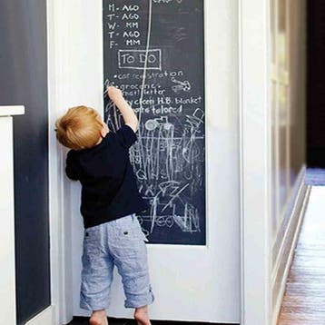 Krijtbord bord sticker muursticker deur krijt 45x200CM *ZWAR, Verzenden, Nieuw