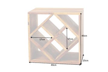 Massief houten wijnrek CUBUS 40 cm Handgemaakte bijzettafel, Ophalen of Verzenden, Nieuw
