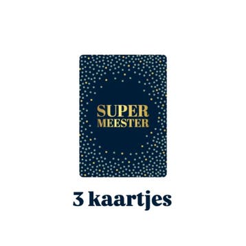 3 kleine kaartjes SUPER MEESTER - leerkracht - onderwijs..., Diversen, Wenskaarten, Ophalen of Verzenden, Nieuw