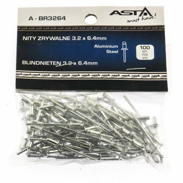 Popnagel Set - 100 Delig - Popnagels 3.2x6.4mm - Aluminium -, Auto diversen, Ophalen of Verzenden, Nieuw