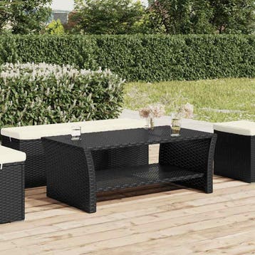 vidaXL Salontafel 100x50x40 cm poly rattan zwart, Huis en Inrichting, Tafels | Salontafels, 100 tot 150 cm, Verzenden, Nieuw, 50 tot 100 cm