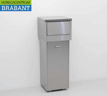 HCB RVS Verrijdbare Prullenbak Afvalbak Vuilnisbak, Ophalen of Verzenden, Nieuw in verpakking