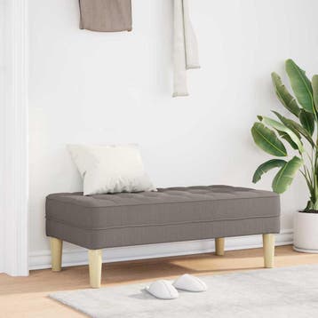 vidaXL Bank Taupe 113 x 57 x 39 cm Stof, Huis en Inrichting, Banken | Bankstellen, Verzenden, Nieuw, Minder dan 150 cm