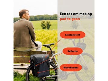 New Looxs ® Sports Double - Dubbele Fietstas - 40 Liter -, Verzenden, Zo goed als nieuw