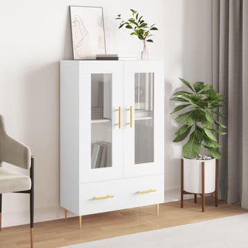 vidaXL buffetkast 69,5x31x115 cm bewerkt hout wit, Verzenden, 100 tot 150 cm, Nieuw, 50 tot 100 cm