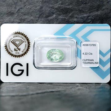 Zonder minimumprijs - 1 pcs Groen Paraiba toermalijn - 4.22, Nieuw
