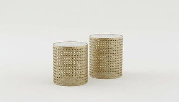 Salontafel - Staal, Glas - Gold Mirror Top