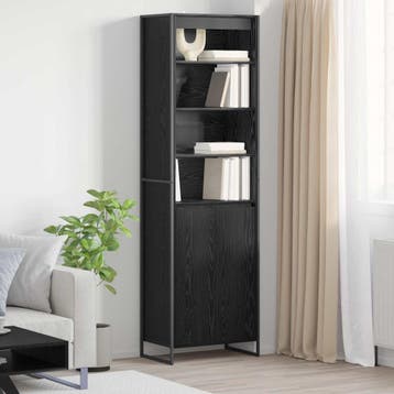 vidaXL buffetkasten Zwart Eiken 60 x 36 x 200 cm Bewerkt, Minder dan 50 cm, Nieuw, Overige houtsoorten, Verzenden