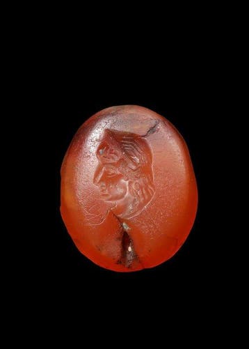 West-Aziatisch Kornalijn Intaglio met profiel
