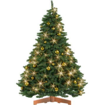 Kunstkerstboom premium 180cm + kerstballen goud + kerstve..., Verzenden, Nieuw