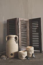 Brynxz pot met 2 oren Taupe 28 x 16 cm, Huis en Inrichting, Woonaccessoires | Vazen, Ophalen of Verzenden, Nieuw