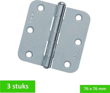 AXA scharnier met losse pen - verzinkt - 76 X 76 - ronde, Verzenden, Nieuw