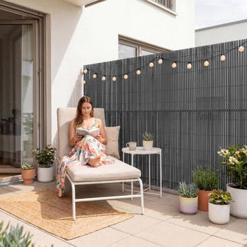 Flexibele tuinscherm Hidden balkonscherm PVC 150x300 cm grij, Verzenden, Nieuw